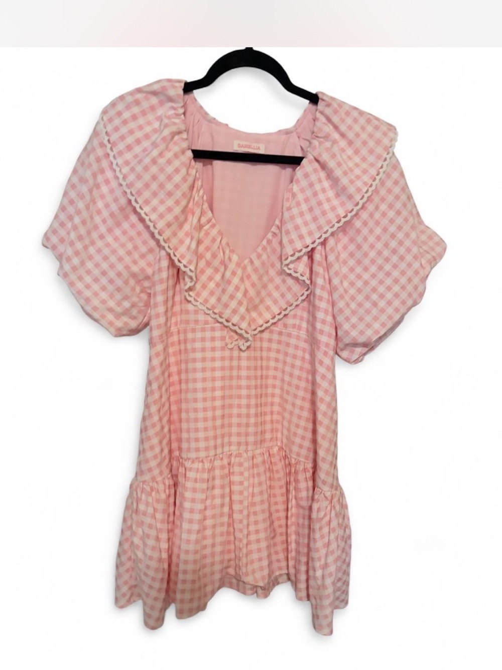 Pink Gingham Ruffle Women’s Dress - Camellia